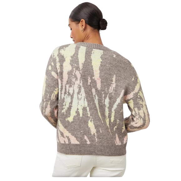 Rails Virgo Womens Crewneck Cozy Sweater Small Gray Tie Dye Long Sleeve - Picture 5 of 10